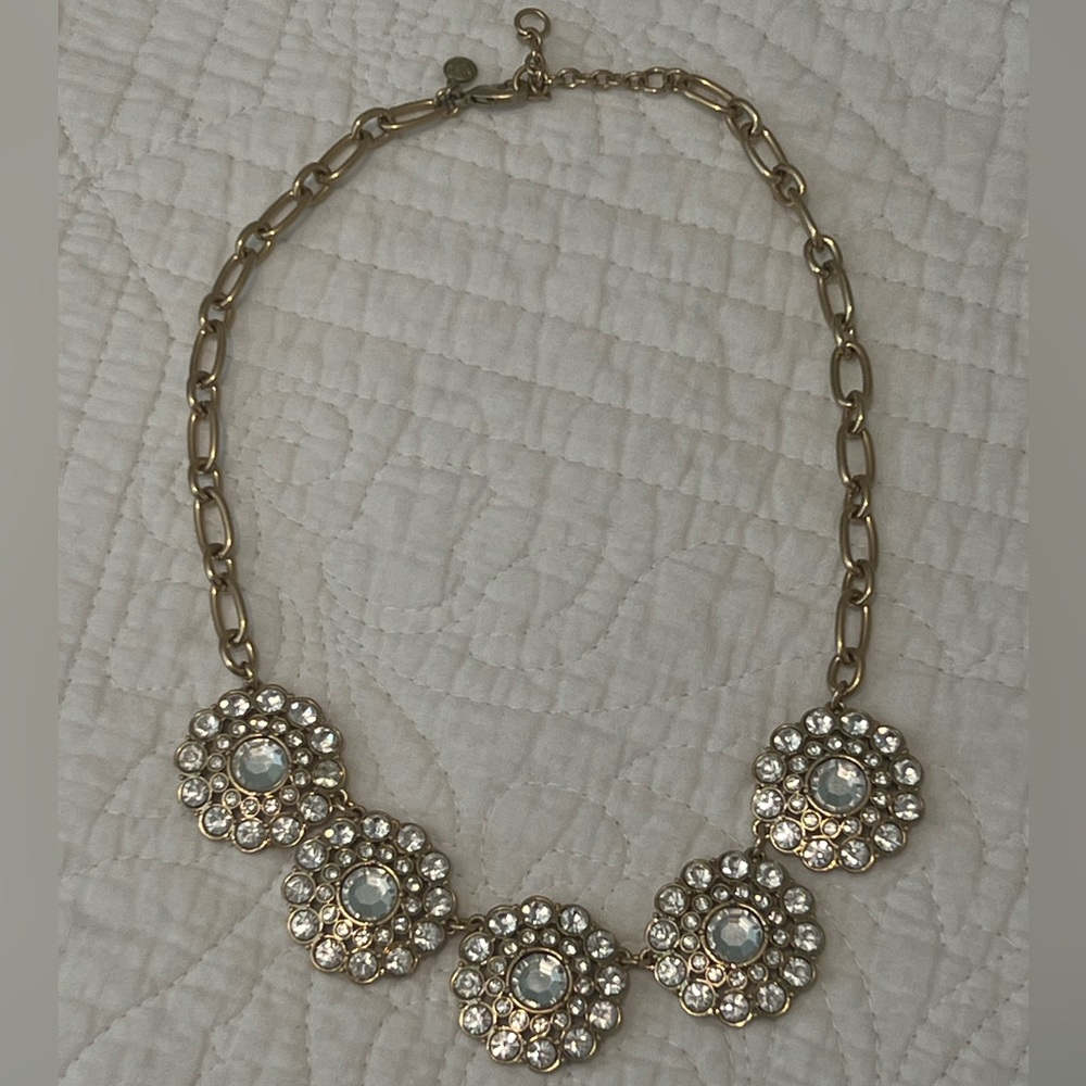 🍊J. Crew Gold and Rhinestone Statement Necklace🍊